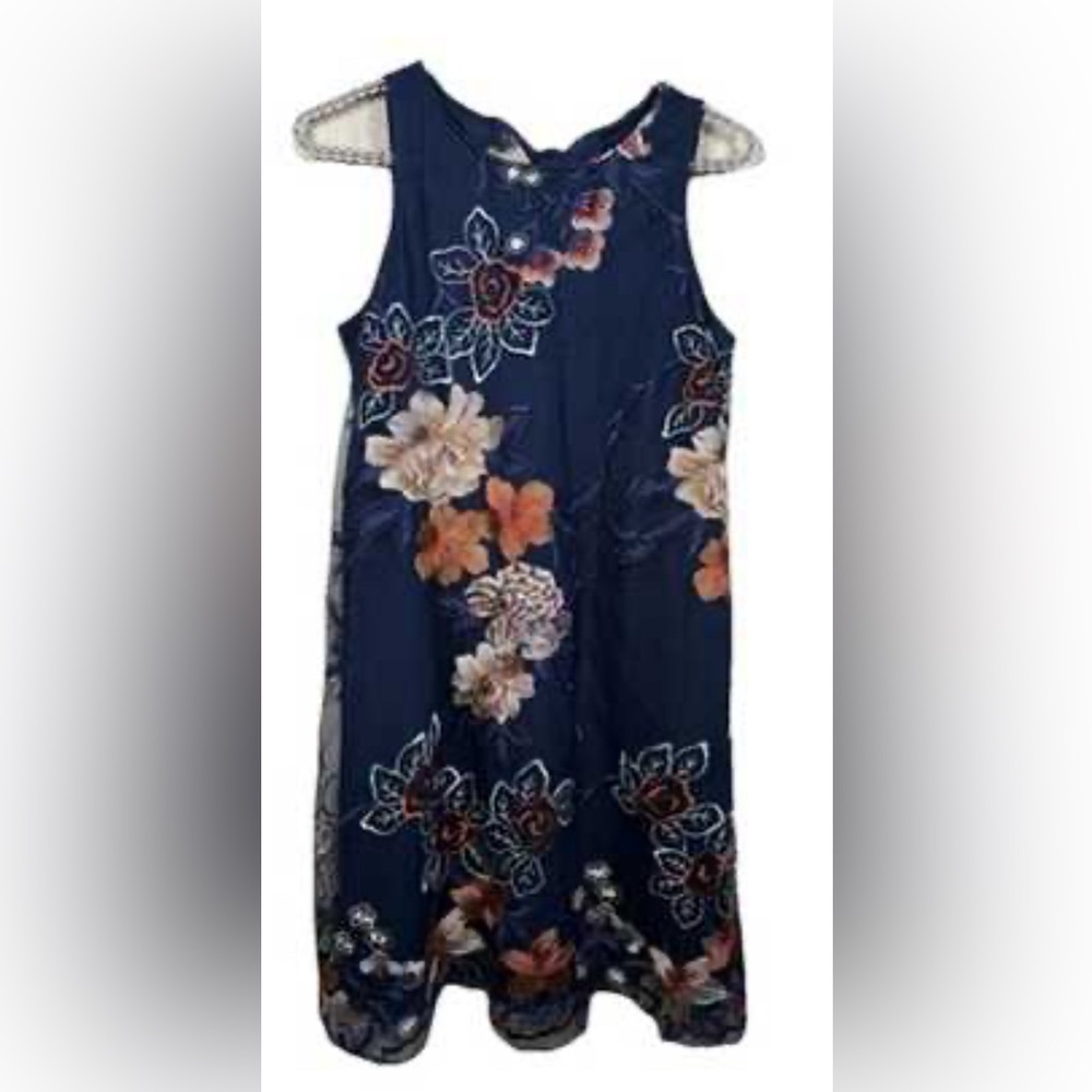 Beige by Eci Embroidered Asymmetric Lined Necktie Tunic/dress S